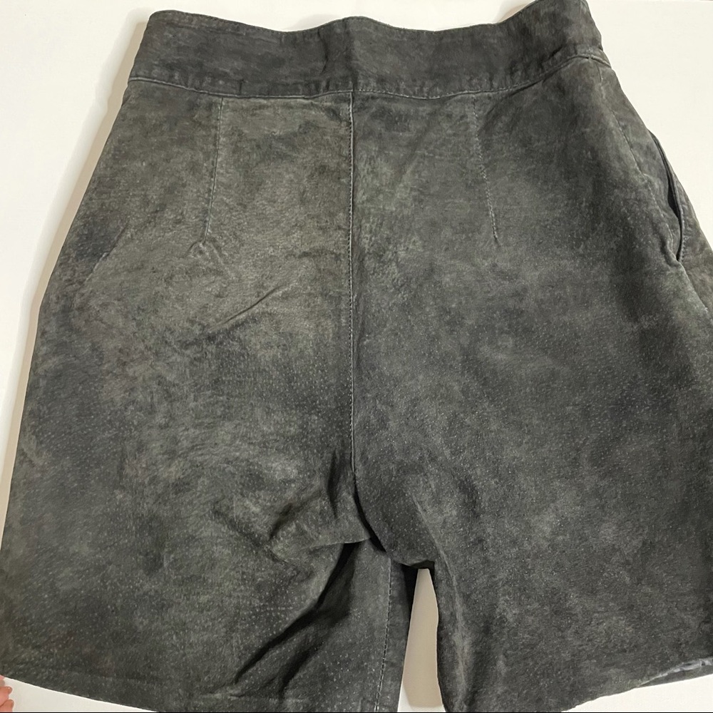 Water Collection High Waist Leather Shorts - Picture 4 of 7